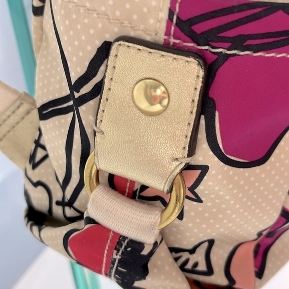 Coach Poppy Kyra Floral Fabric Backpack 81278-F19284 Cream Magenta Pink Fuchsia - Picture 6 of 16